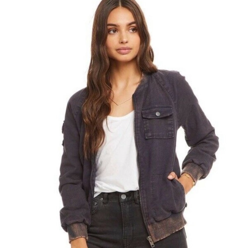 Chaser denim bomber jacket blueberry vintage wash